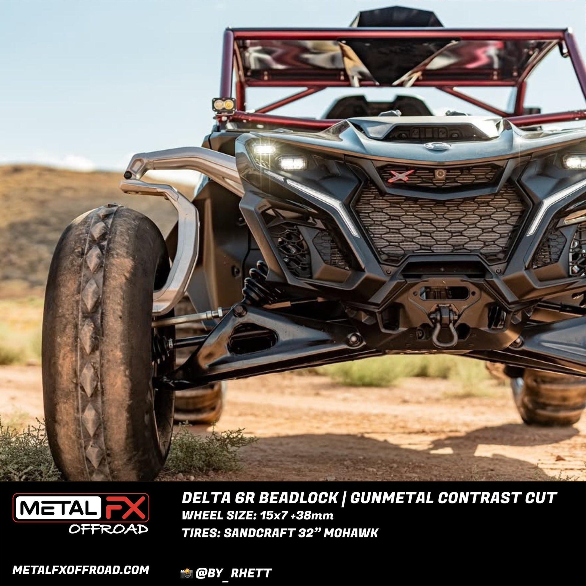 Delta 6R UTV Beadlock Wheel (Gunmetal Contrast Cut) Metal FX Offroad