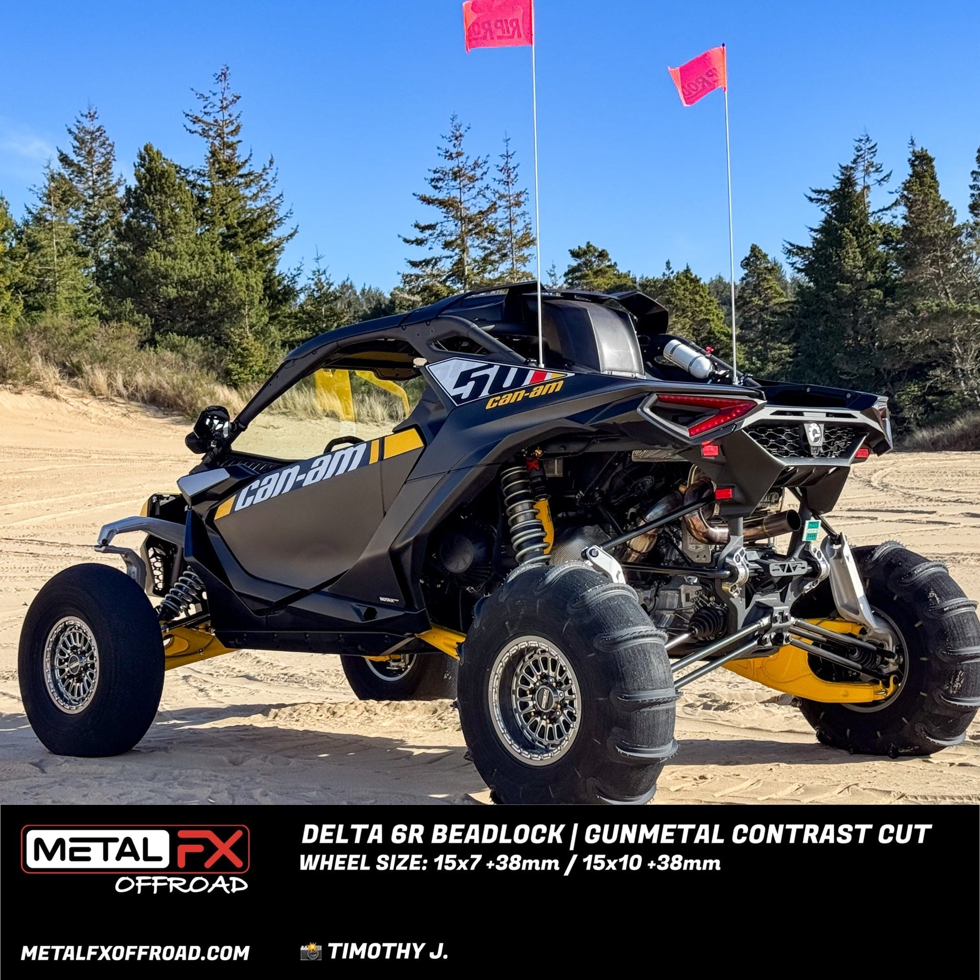 Delta 6R UTV Beadlock Wheel (Gunmetal Contrast Cut) Metal FX Offroad