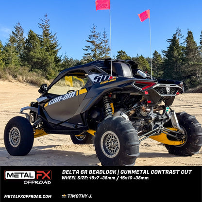 Delta 6R UTV Beadlock Wheel (Gunmetal Contrast Cut) Metal FX Offroad