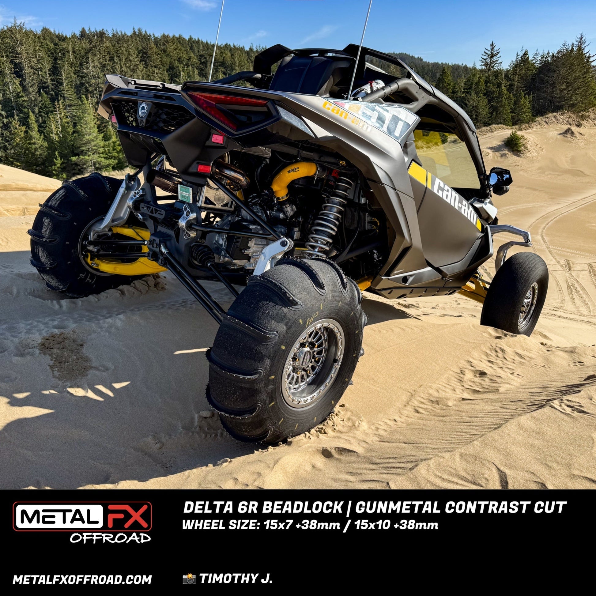 Delta 6R UTV Beadlock Wheel (Gunmetal Contrast Cut) Metal FX Offroad