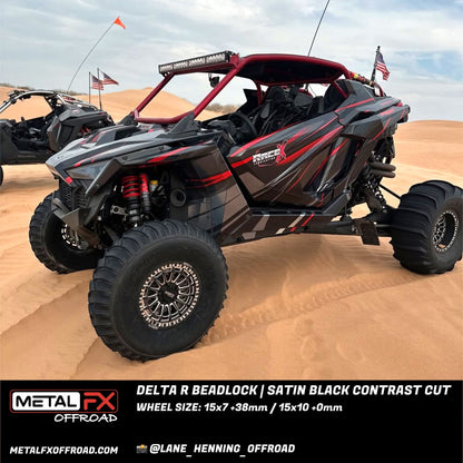 Delta R UTV Beadlock Wheel (Satin Black Contrast Cut) Metal FX Offroad