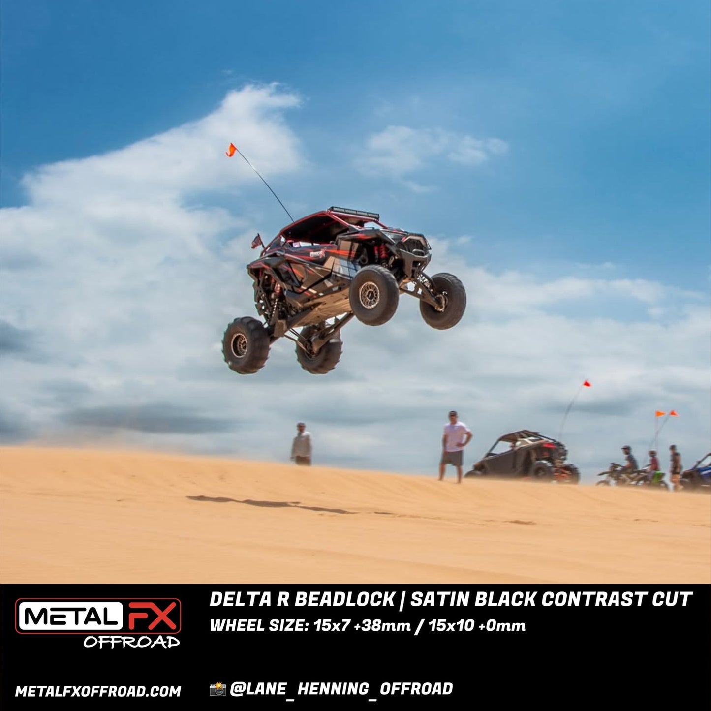Delta R UTV Beadlock Wheel (Satin Black Contrast Cut) Metal FX Offroad