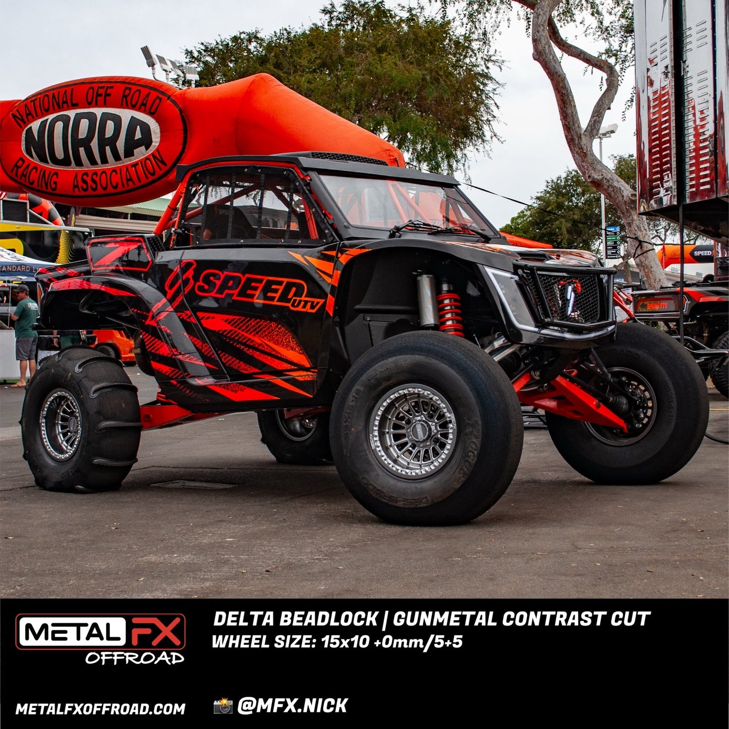 Delta UTV Beadlock Wheel (Gunmetal Contrast Cut) Metal FX Offroad