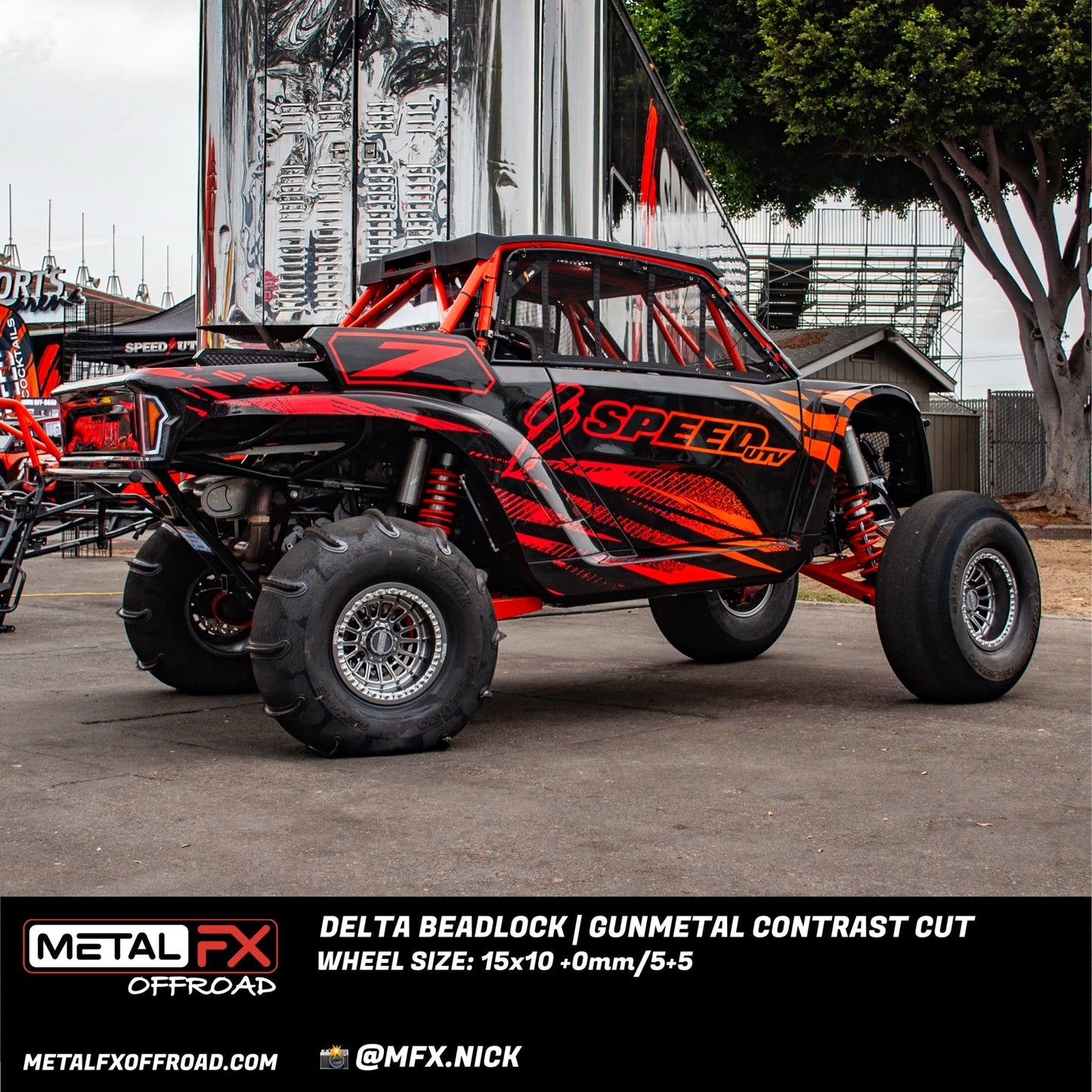 Delta UTV Beadlock Wheel (Gunmetal Contrast Cut) Metal FX Offroad