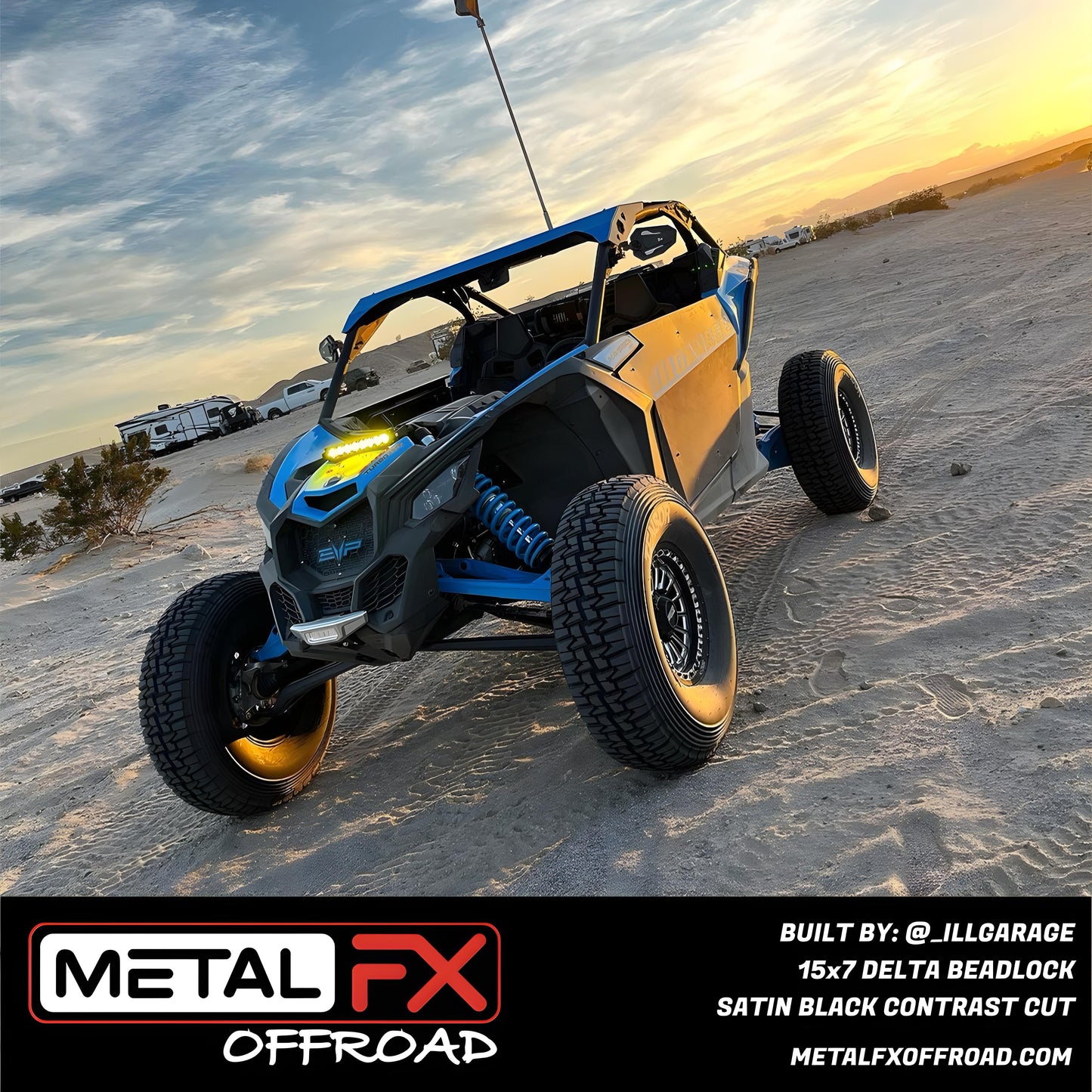 Delta UTV Beadlock Wheel (Satin Black Contrast Cut) Metal FX Offroad