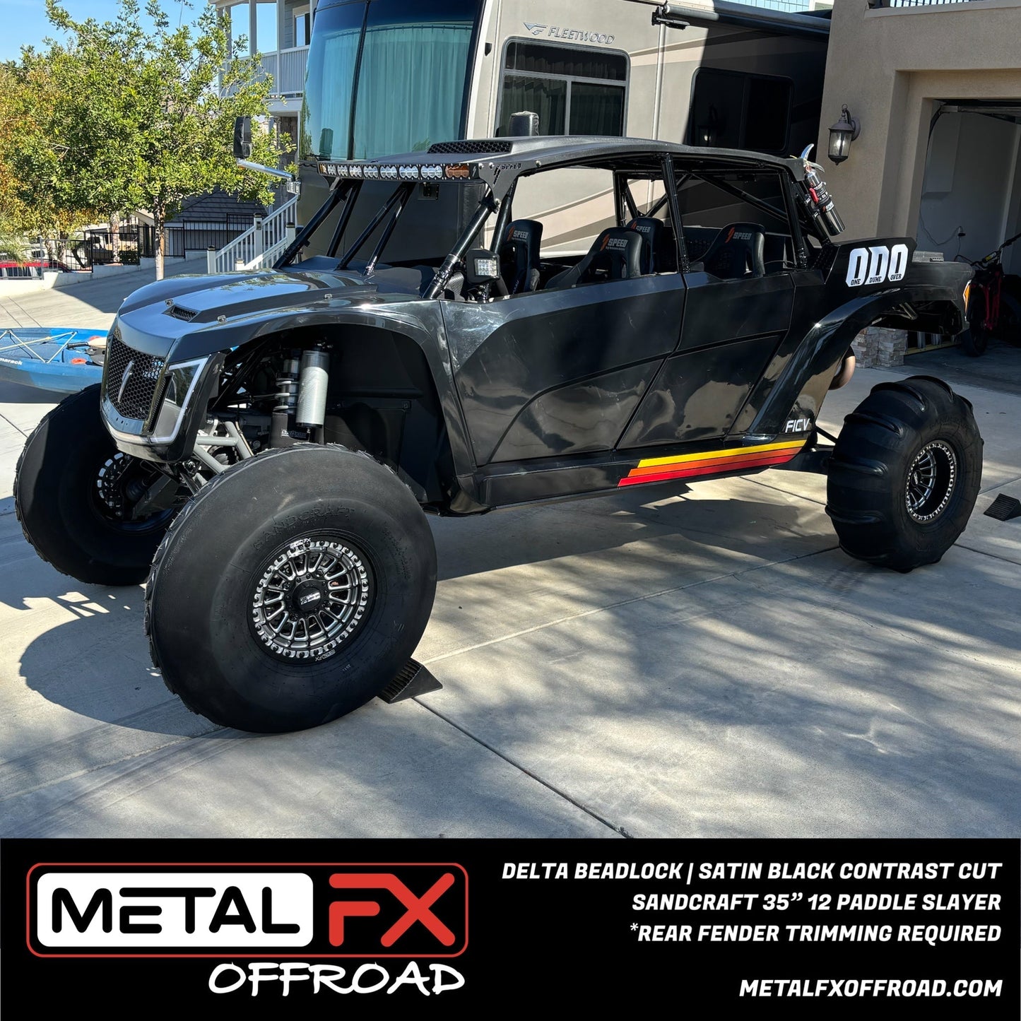 Delta UTV Beadlock Wheel (Satin Black Contrast Cut) Metal FX Offroad