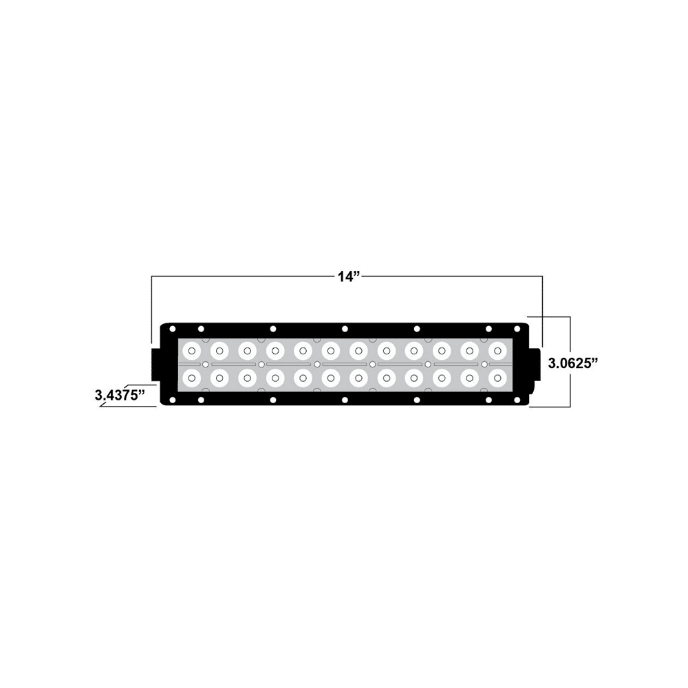 Dual Row LED Light Bar 14" AJK Offroad