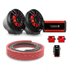 6.5" Loaded Flat Mount Speaker Pods with Amplifier, Installation Kit and RGB LED Lights, Package for Can-Am Spyder & Ryker