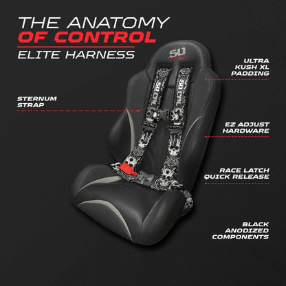 2" & 3" 4pt & 5pt Elite Series Race Latch "EZ" Adjust Harness