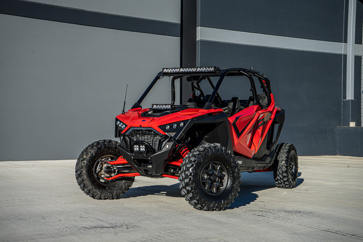Polaris RZR Pro XP Turbo R 30 Inch S8 Light Bar Roof Mount Kit UTV Off-Road - Close-Up Detail | Baja Designs