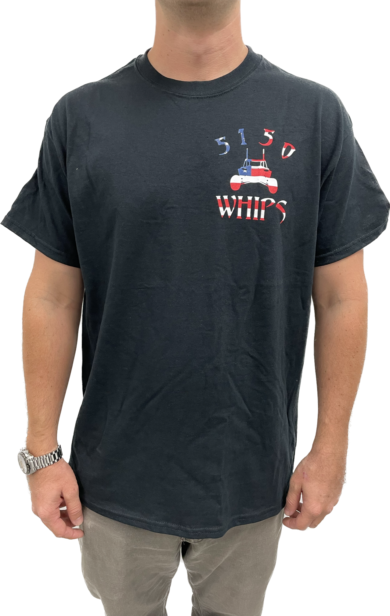 Front American Flag 5150 Whips Logo T-Shirt 5150 Whips