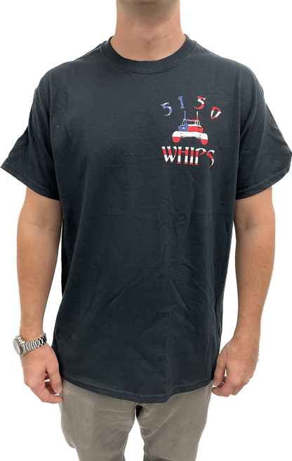 Front American Flag 5150 Whips Logo T-Shirt 5150 Whips