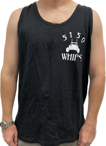 Front Black & White 5150 Whips Logo Mens Tank Top 5150 Whips