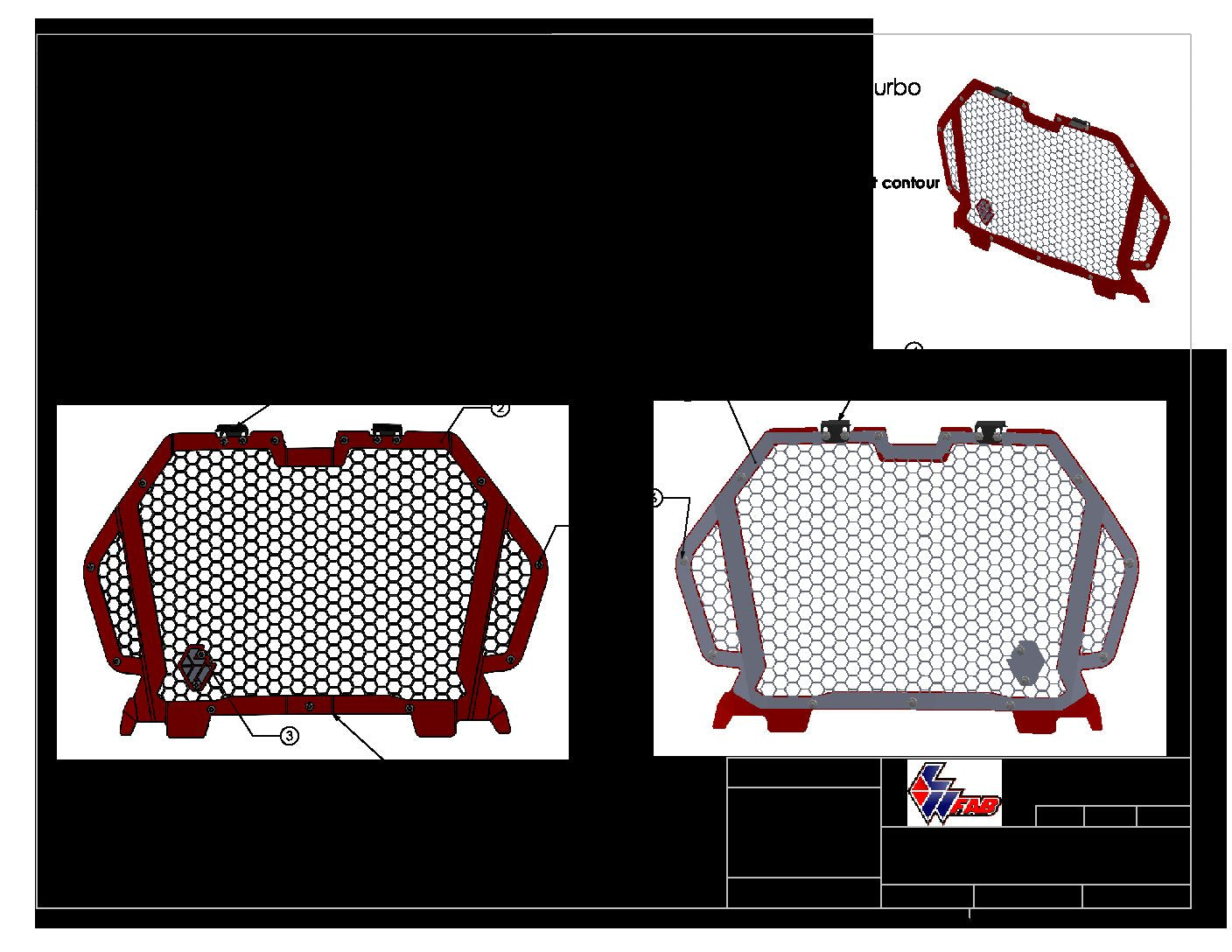 Polaris RZR Turbo S Front Snap-In Grille