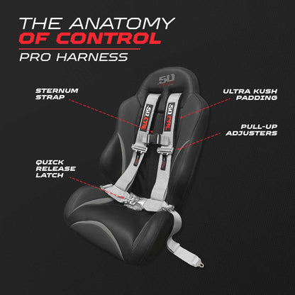 Pro Series 2" 4 point Latch Harness 50 Caliber Racing Harness