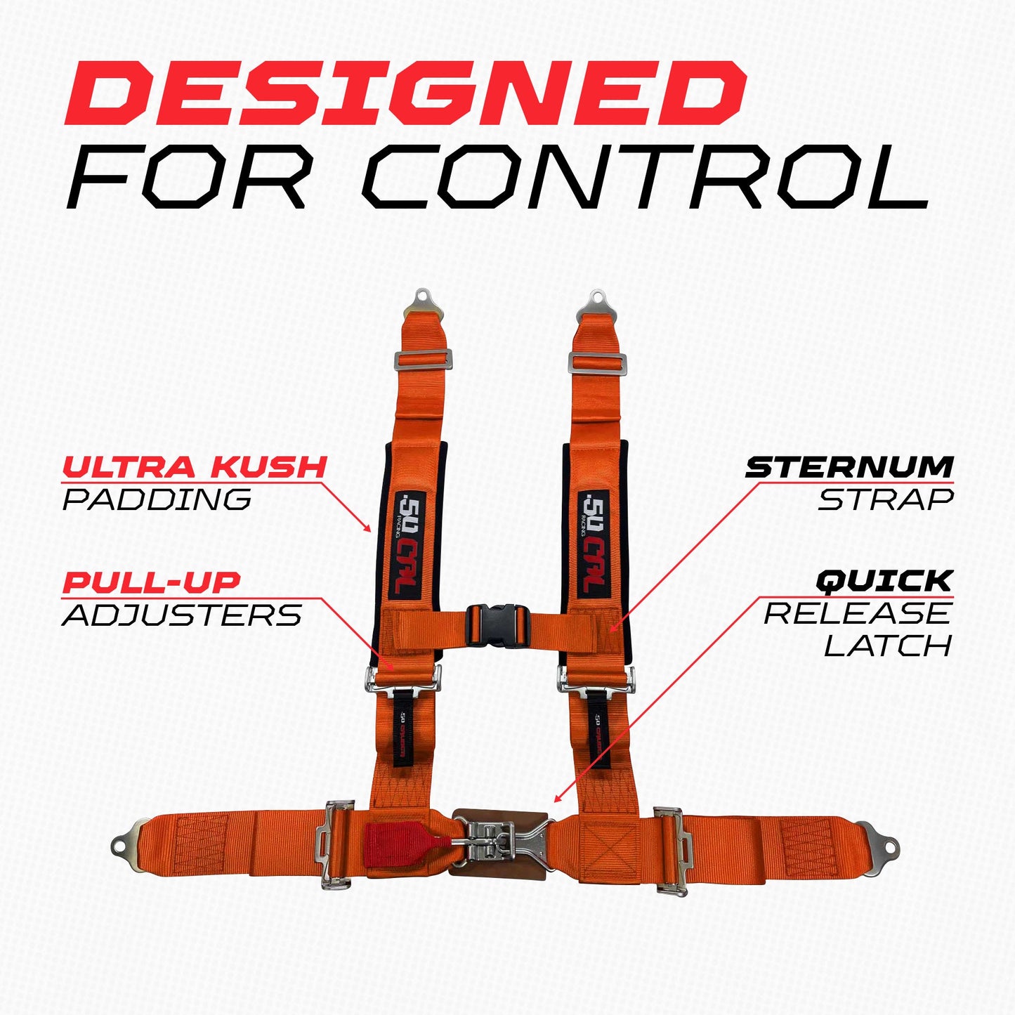 Pro Series 2" 4 point Latch Harness 50 Caliber Racing Harness