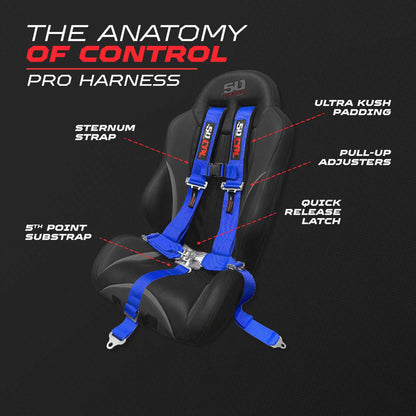 3" 5 point Pro Series Latch Harness 50 Caliber Racing Harness