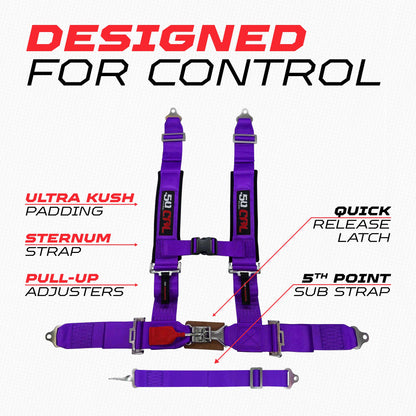 2" 5 point Pro Series Latch Harness 50 Caliber Racing Harness