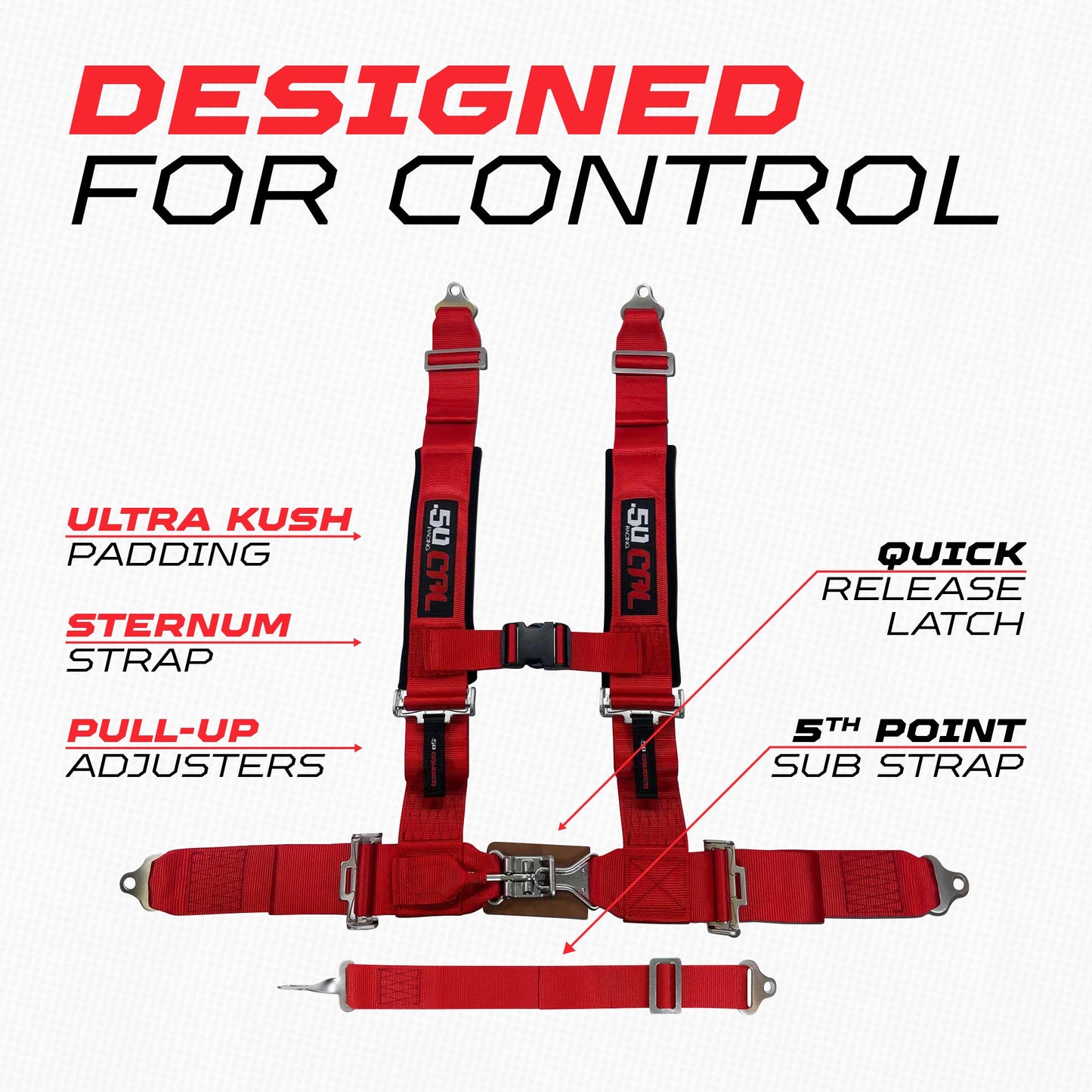 3" 5 point Pro Series Latch Harness 50 Caliber Racing Harness