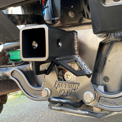 Polaris RZR Turbo S Radius Rod Plate Hitch Receiver by Factory UTV, front view