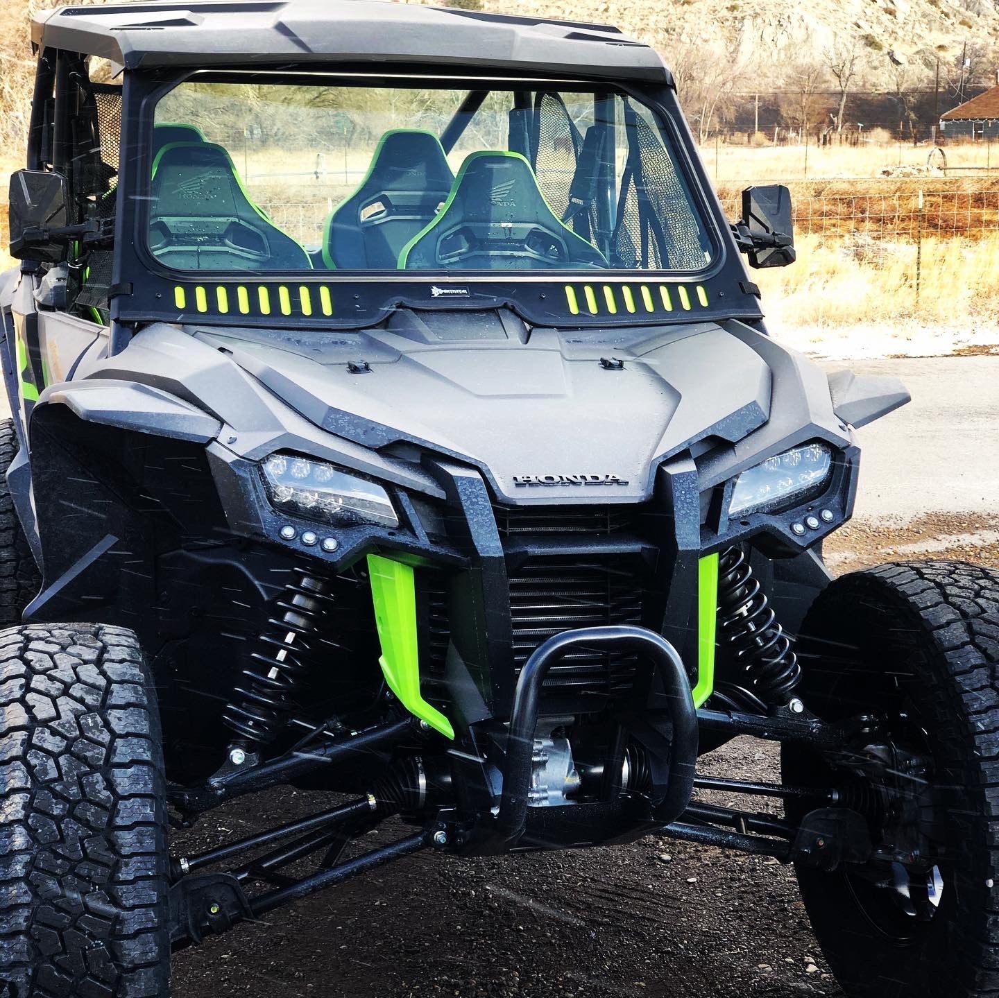 Honda Talon Vented Glass Windshield Bent Metal Off-Road