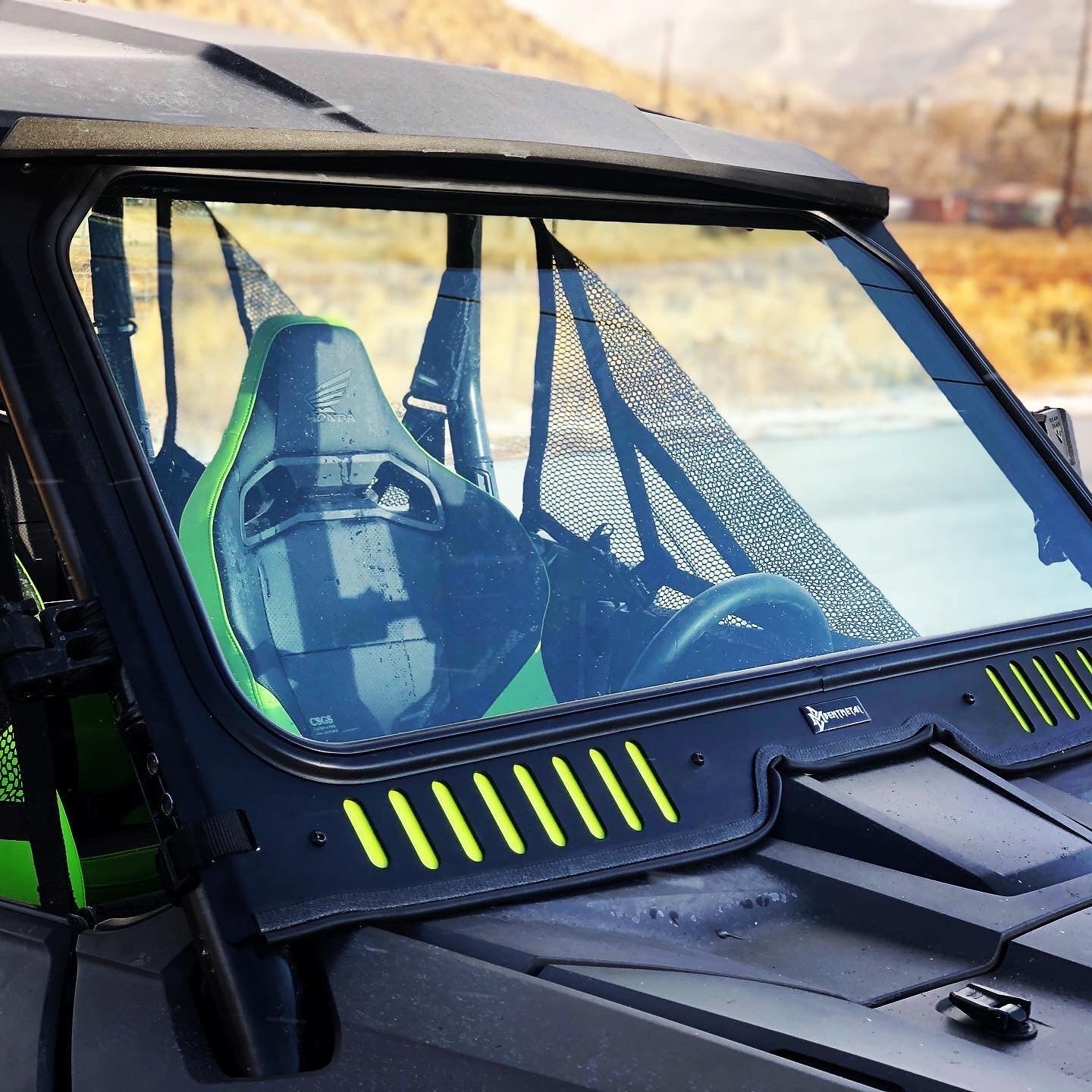 Honda Talon Vented Glass Windshield Bent Metal Off-Road