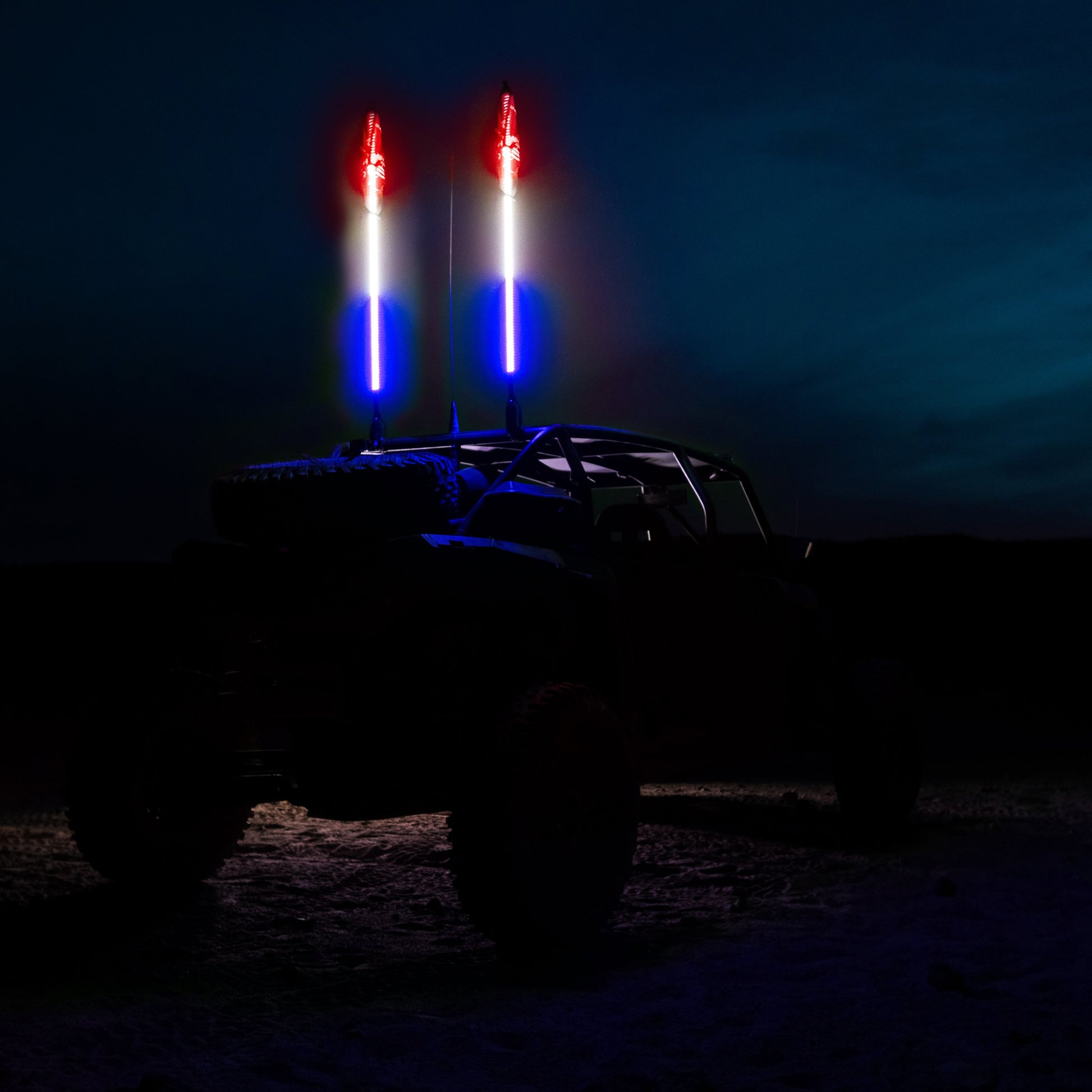 Hyper Color LED Whips (Red/White/Blue) 5150 Whips