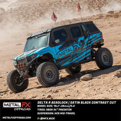 Delta R UTV Beadlock Wheel (Satin Black Contrast Cut)