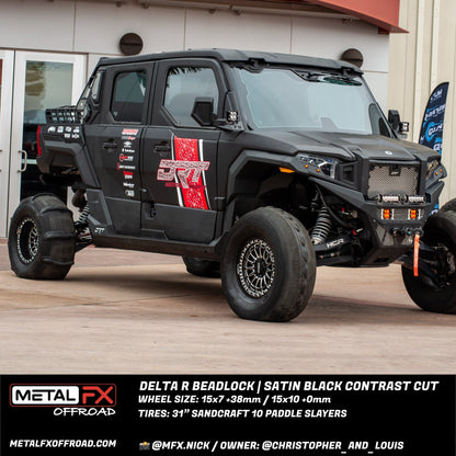 Delta R UTV Beadlock Wheel (Satin Black Contrast Cut)