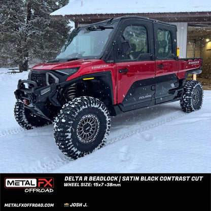 Delta R UTV Beadlock Wheel (Satin Black Contrast Cut)