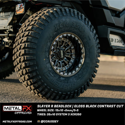 Slayer R UTV Beadlock Wheel (Gloss Black Contrast Cut)
