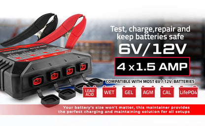 4 X 1.5 AMP Automatic Smart Battery Charger and Maintainer SxS Part - Installed View | DS18