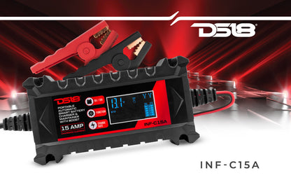 15 AMP Automatic Smart Car Battery Charger & Maintainer SxS Off-Road - Top View | DS18