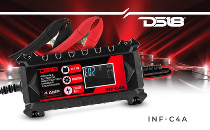 4 AMP Automatic Smart Car Battery Charger & Maintainer SxS Off-Road - Top View | DS18