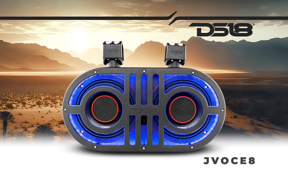 Dual 8in PRO Roll Cage Sound Bar System with LED RGB Lights Off-Road SxS - Detail Shot | DS18