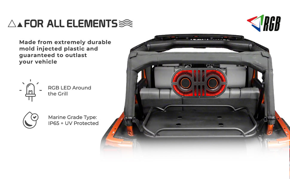 Dual 8" PRO Roll Cage Sound Bar System with LED RGB Lights