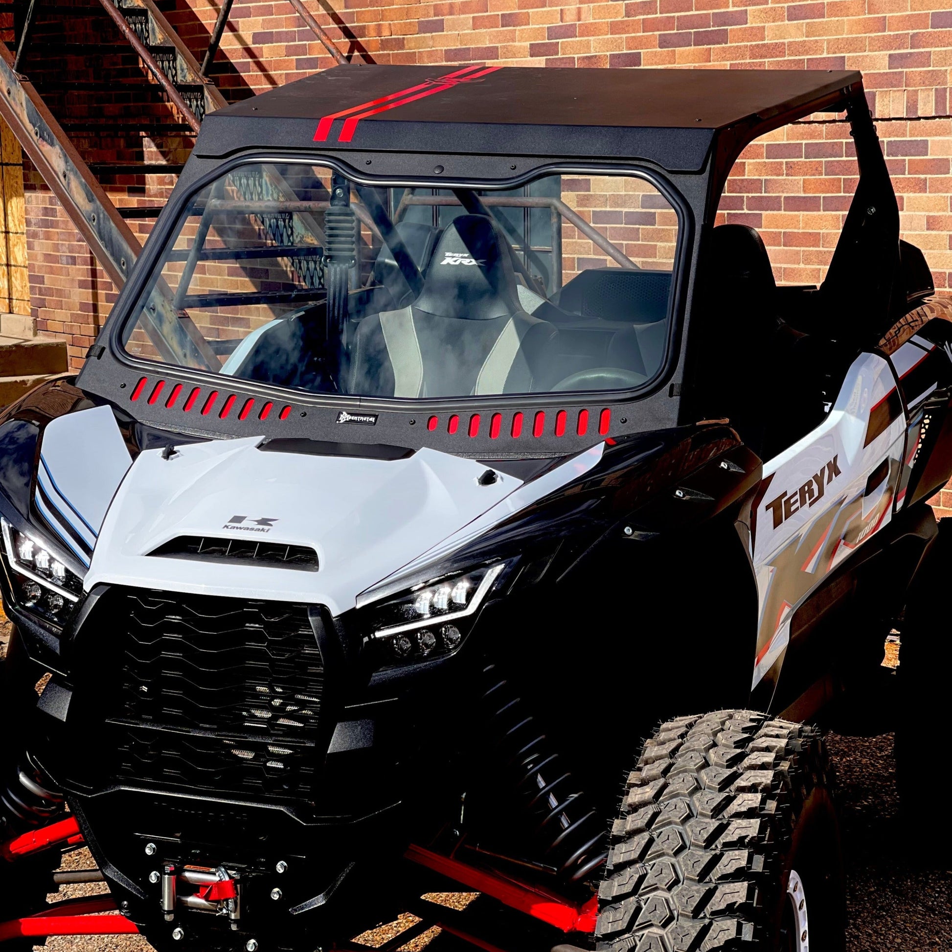 Kawasaki KRX Vented Glass Windshield Bent Metal Off-Road