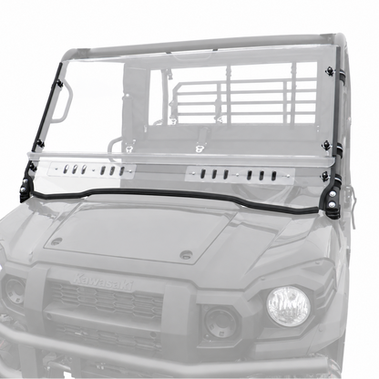 Kawasaki Mule Pro FXT 2-Piece Scratch Resistant Polycarbonate Front Windshield | 3 Star UTV