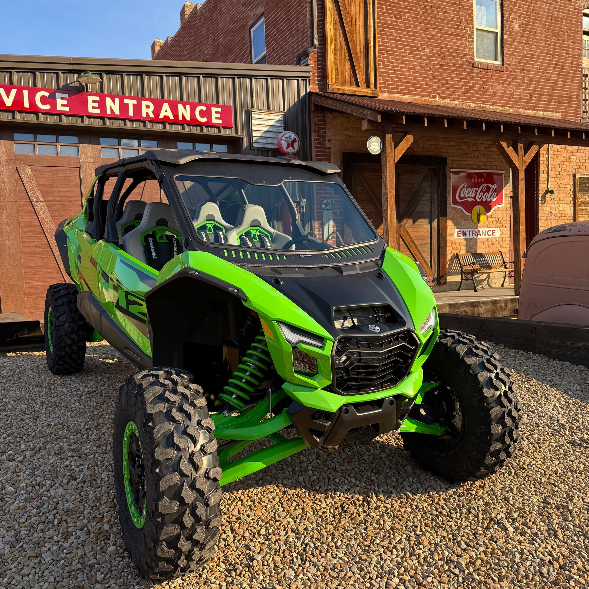 Kawasaki Teryx H2 Vented Glass Windshield Bent Metal Off-Road