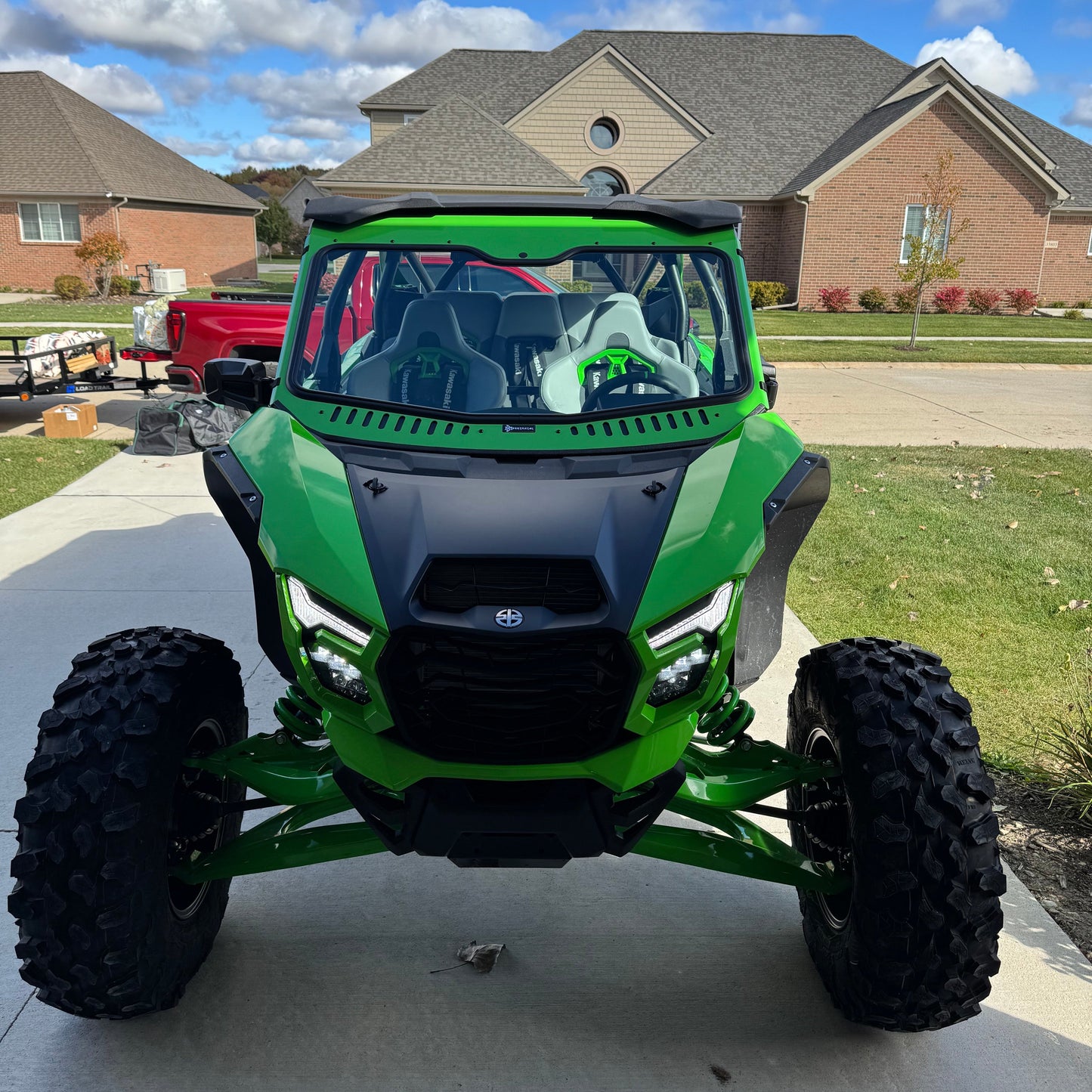 Kawasaki Teryx H2 Vented Glass Windshield Bent Metal Off-Road