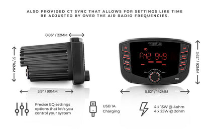 HYDRO MRX2 Digital Media Receiver UTV Lighting - Full View | DS18
