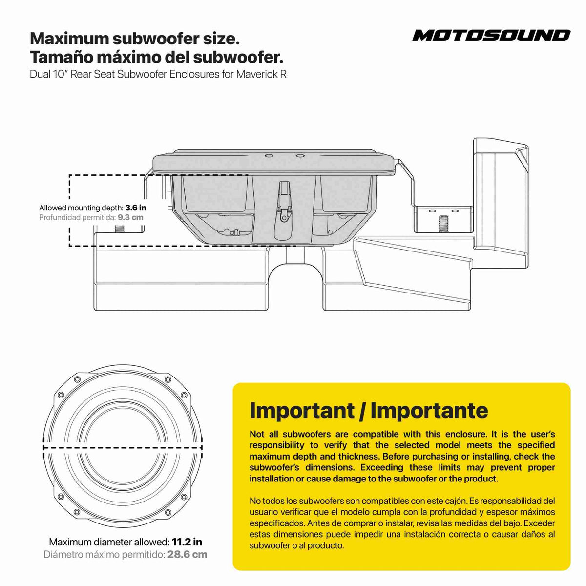 Can-Am Maverick R Dual 10" Rear Subwoofer Enclosures | MOTOSOUND