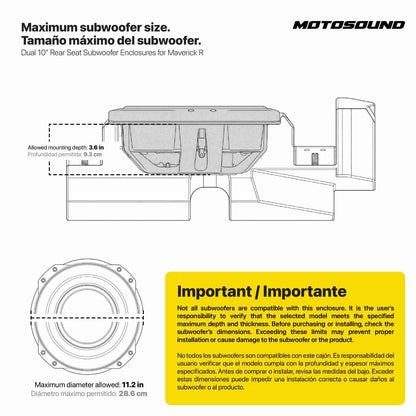 Can-Am Maverick R Dual 10" Rear Subwoofer Enclosures | MOTOSOUND