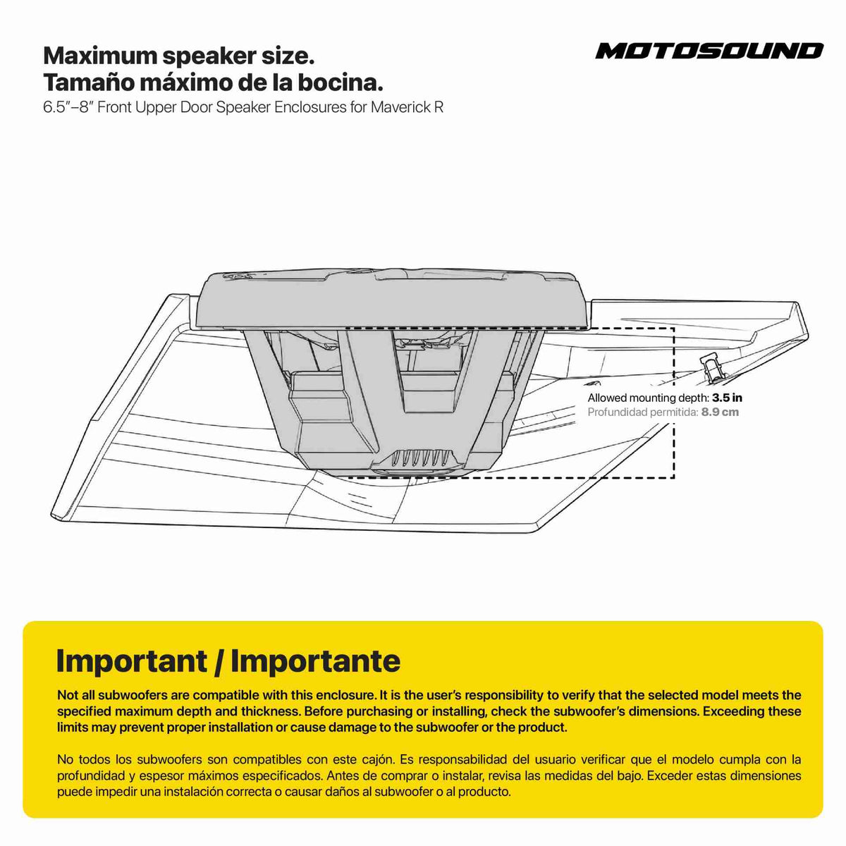 Can-Am Maverick R Front Upper Door Speaker Enclosures | MOTOSOUND