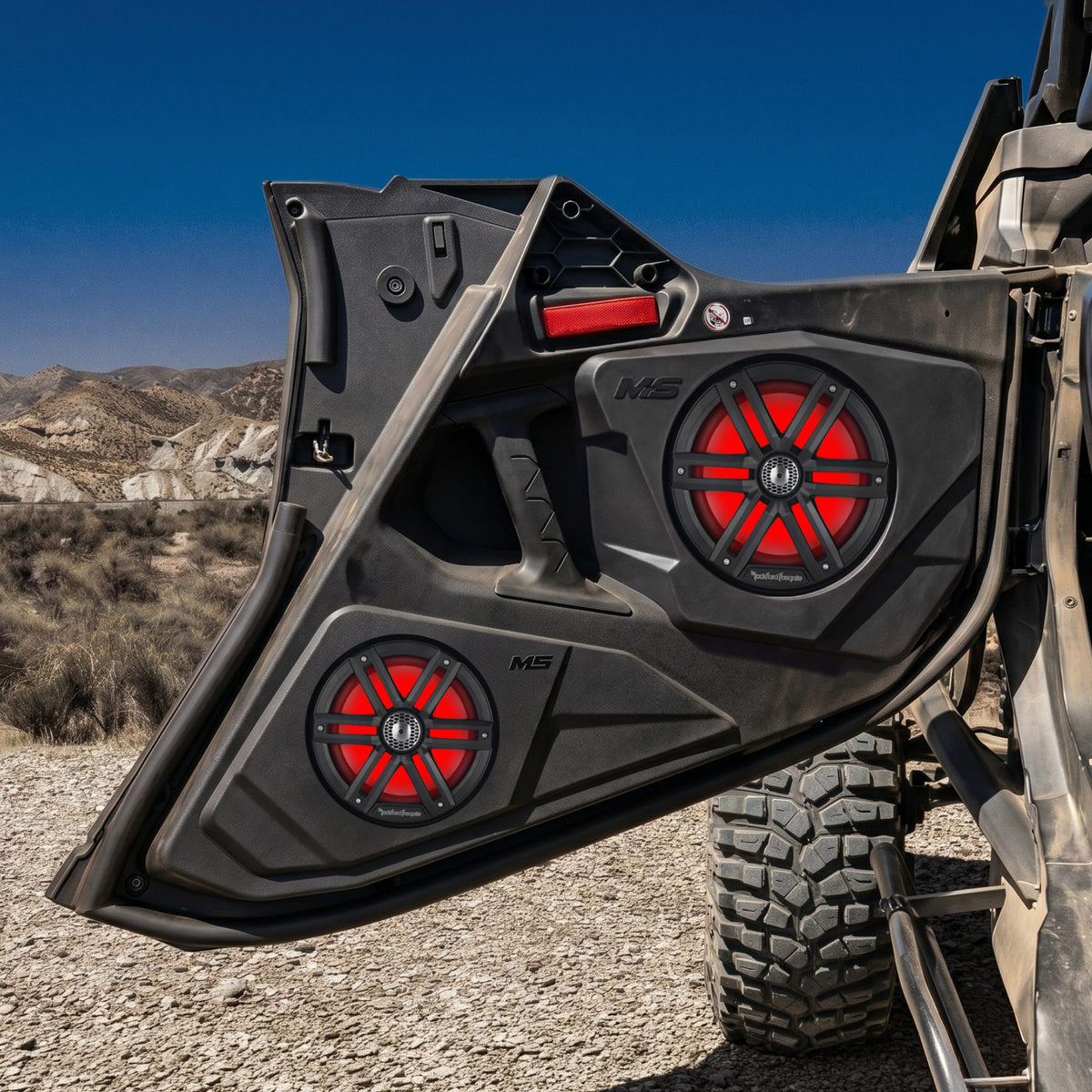 Can-Am Maverick R Rear Lower Door Speaker Enclosures | MOTOSOUND