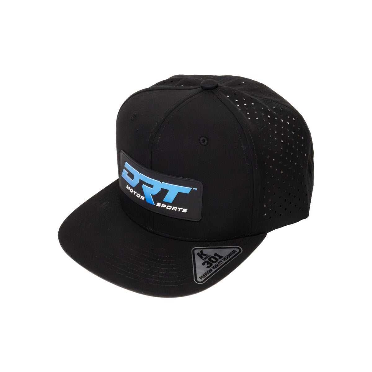 Recharged Series Snap Back Hat (Black/Black) by DRT Motorsports, product view 3
