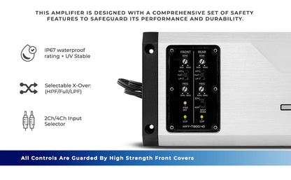 NVY-T800.4D Full-Range 4-Channel Powersports Amplifier SxS Part - Installed View | DS18