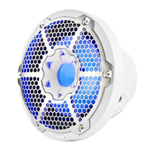 NXL 10in Marine Subwoofer with LED RGB Lights (White) SxS - Installed View | DS18