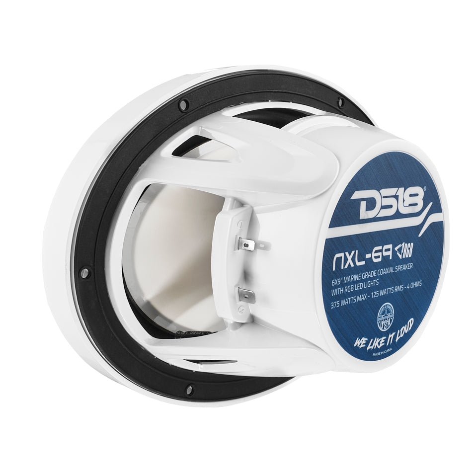 NXL 6x9" 2-Way Coaxial Marine Speaker with LED RGB Lights | 125W RMS 4-Ohm