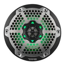 NXL-6M 6.5in Coaxial Marine Speaker with RGB LED Lights (Black) SxS - Installed View | DS18